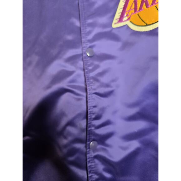 Vintage Starter NBA Los Angeles Lakers Satin Bomber Jacket Men's Sz XL - Picture 11 of 12